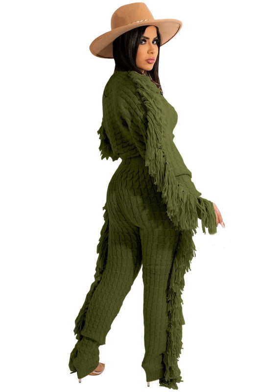 WOMEN FASHUON 2PC SWEATER PANTS SET
