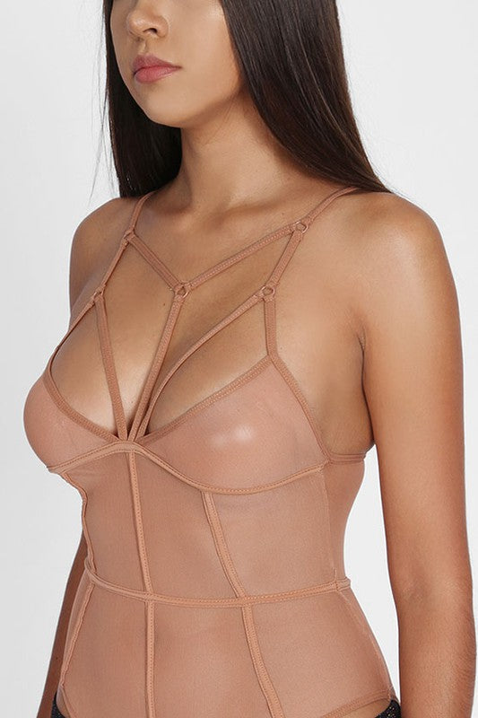 Sheer mesh bodysuit