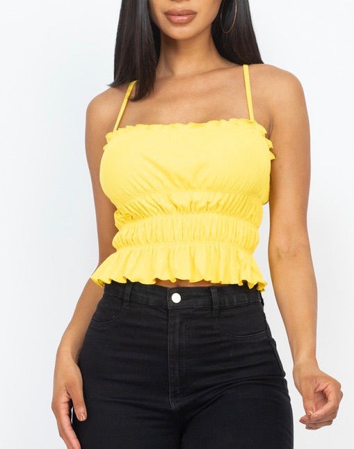 Tiered body crop top