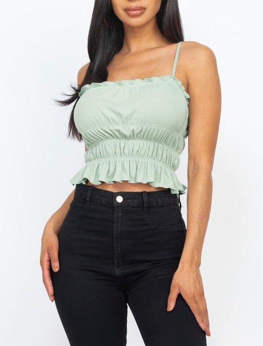 Tiered body crop top