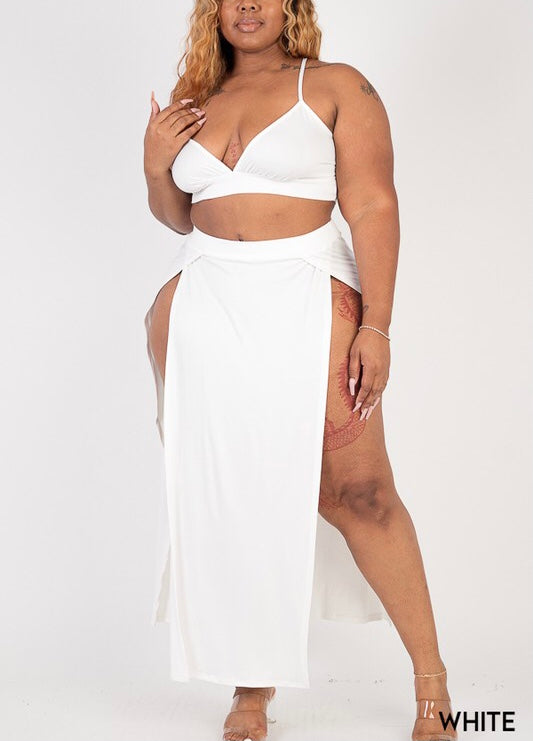 Curve Bra Top and Side slit skirt